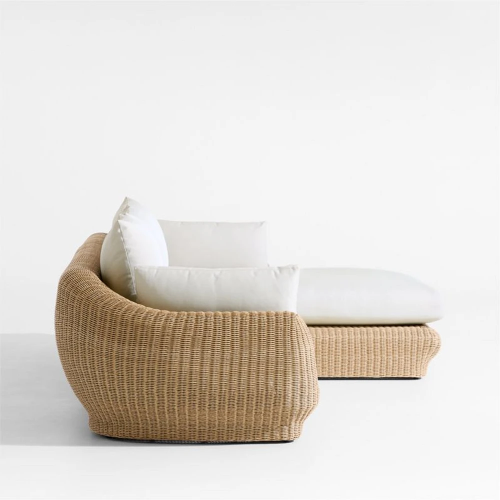 Ipanema Wicker 2-Piece Right-Arm Chaise Outdoor Sectional with Cushions