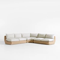 Ipanema Wicker 3-Piece Armless Corner Sectional with Cushions