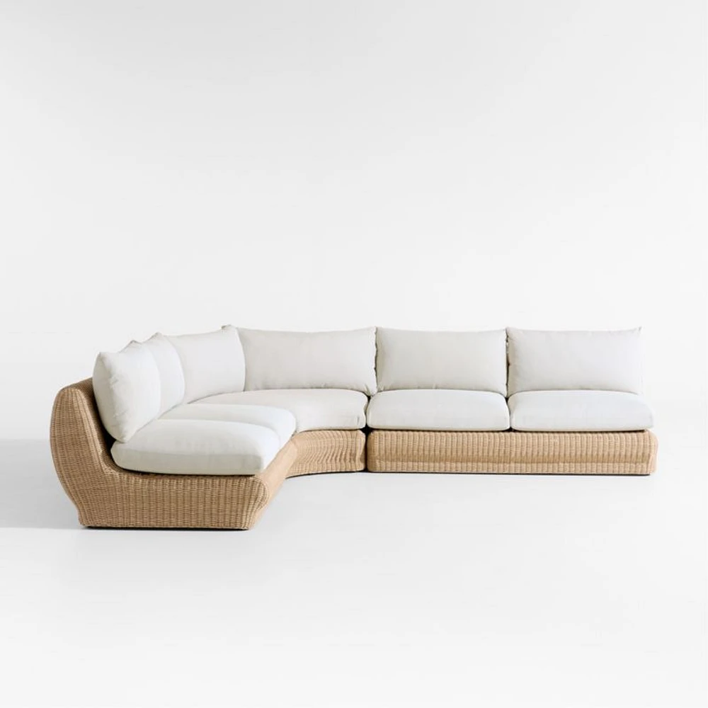 Ipanema Wicker 3-Piece Armless Corner Sectional with Cushions