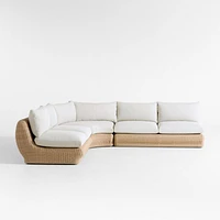Ipanema Wicker 3-Piece Armless Corner Sectional with Cushions