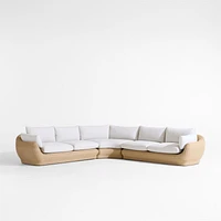 Ipanema Wicker 3-Piece L-Shaped Outdoor Sectional with Cushions
