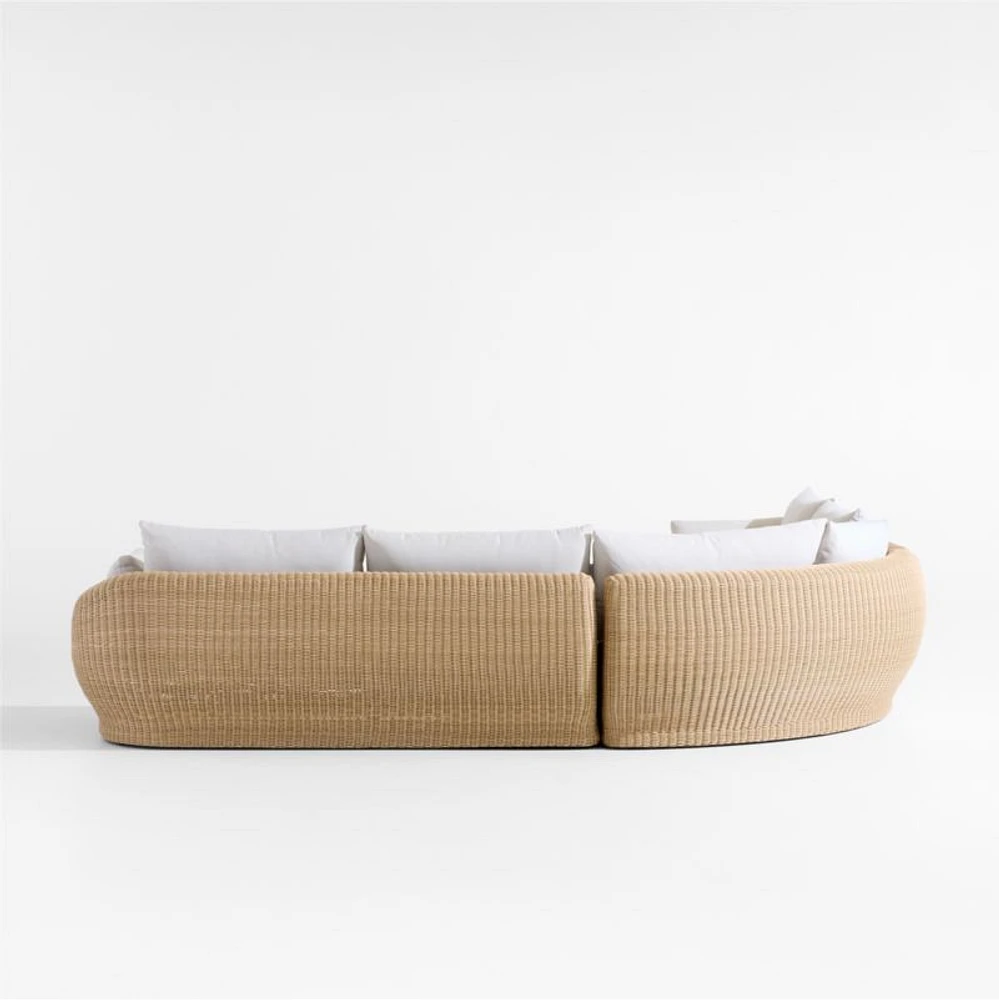 Ipanema Wicker 3-Piece L-Shaped Outdoor Sectional with Cushions