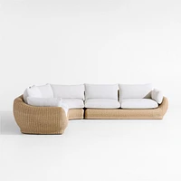 Ipanema Wicker 3-Piece L-Shaped Outdoor Sectional with Cushions