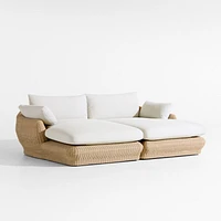 Ipanema Wicker Double Chaise Outdoor Sectional with Cushions