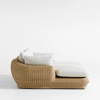 Ipanema Wicker Double Chaise Outdoor Sectional with Cushions