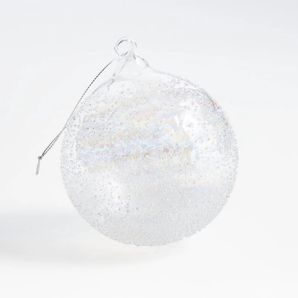 Clear Iridescent Bubble Ball Christmas Tree Ornament, Set of 4