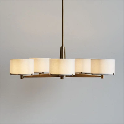 Isla Brushed Brass Metal Chandelier Light