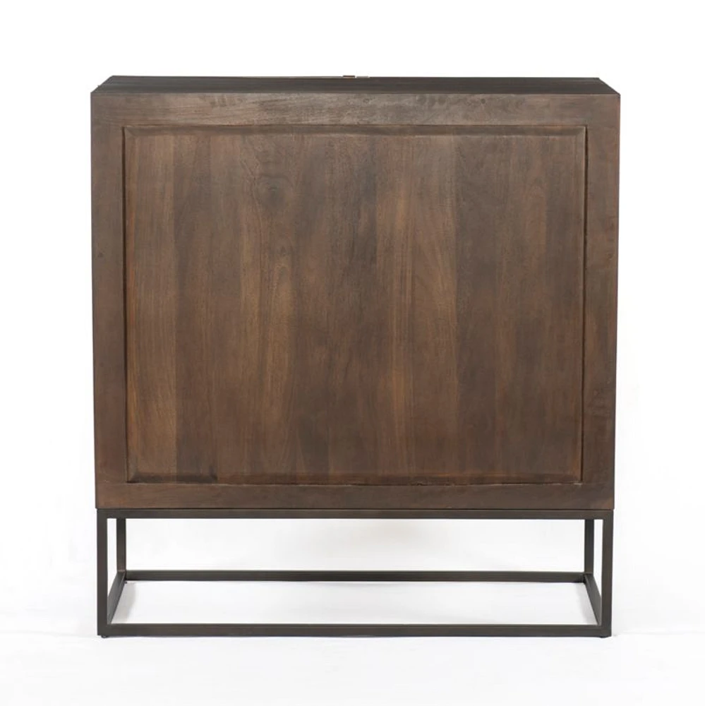 Ivan Dark Brown Wood Bar Cabinet with Storage