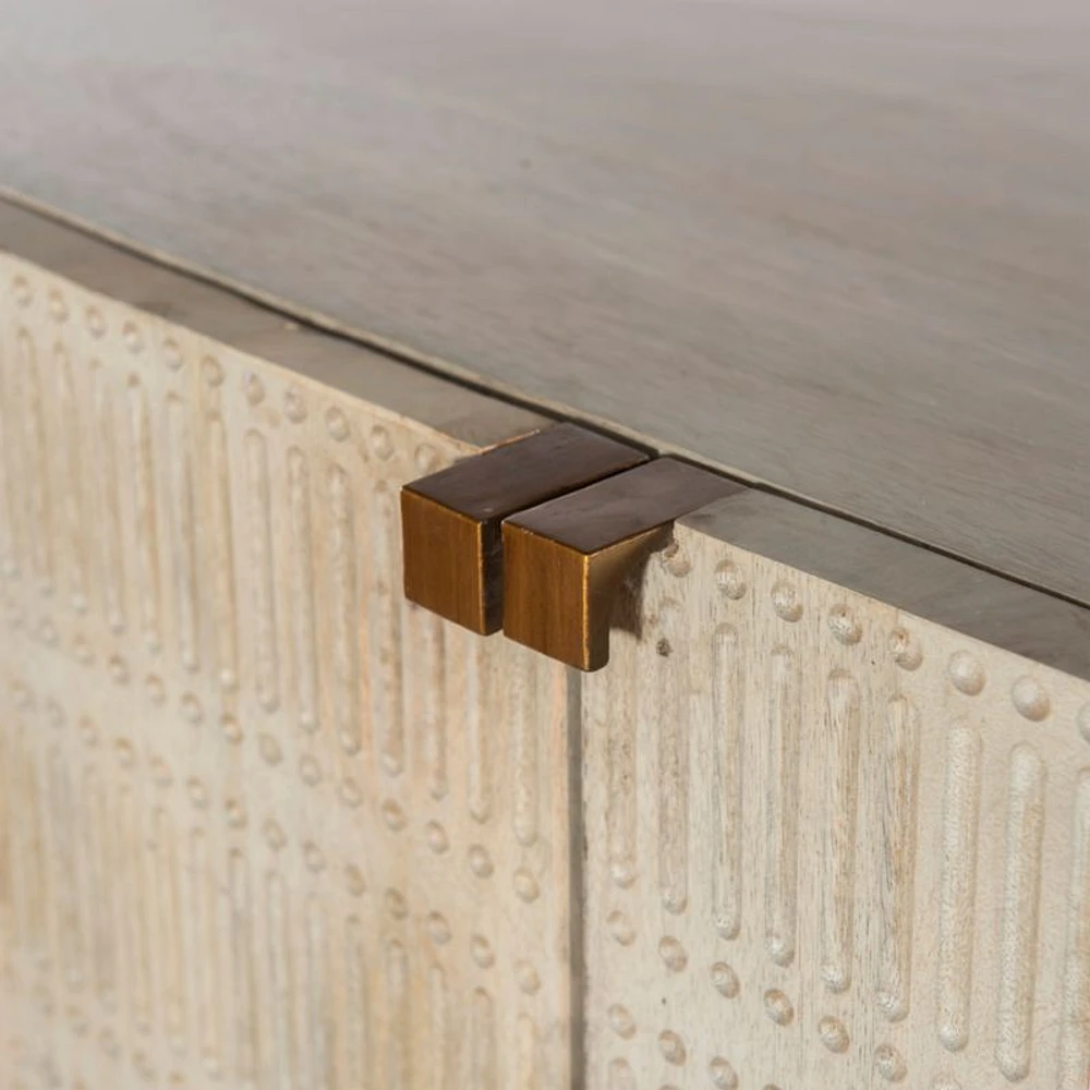 Ivan Light Wash Wood Bar Cabinet with Storage