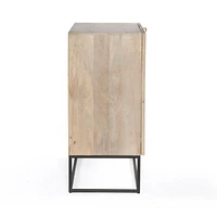 Ivan Light Wash Wood Bar Cabinet with Storage