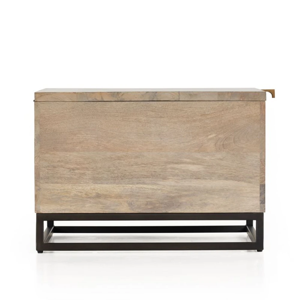 Ivan Light Wash Wood 24" Square Storage Side Table
