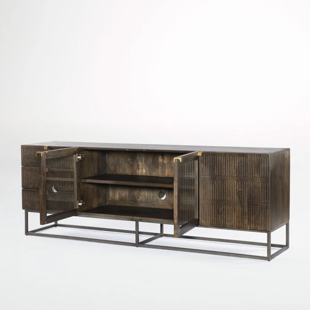 Ivan 79" Storage Media Console with Drawers