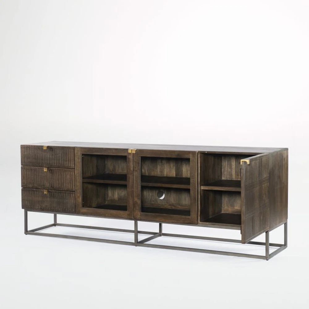 Ivan 79" Storage Media Console with Drawers