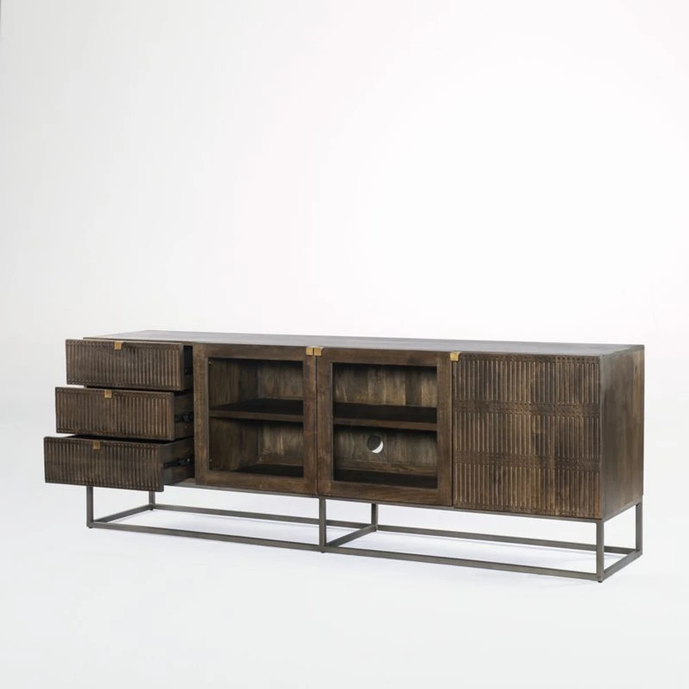 Ivan 79" Storage Media Console with Drawers