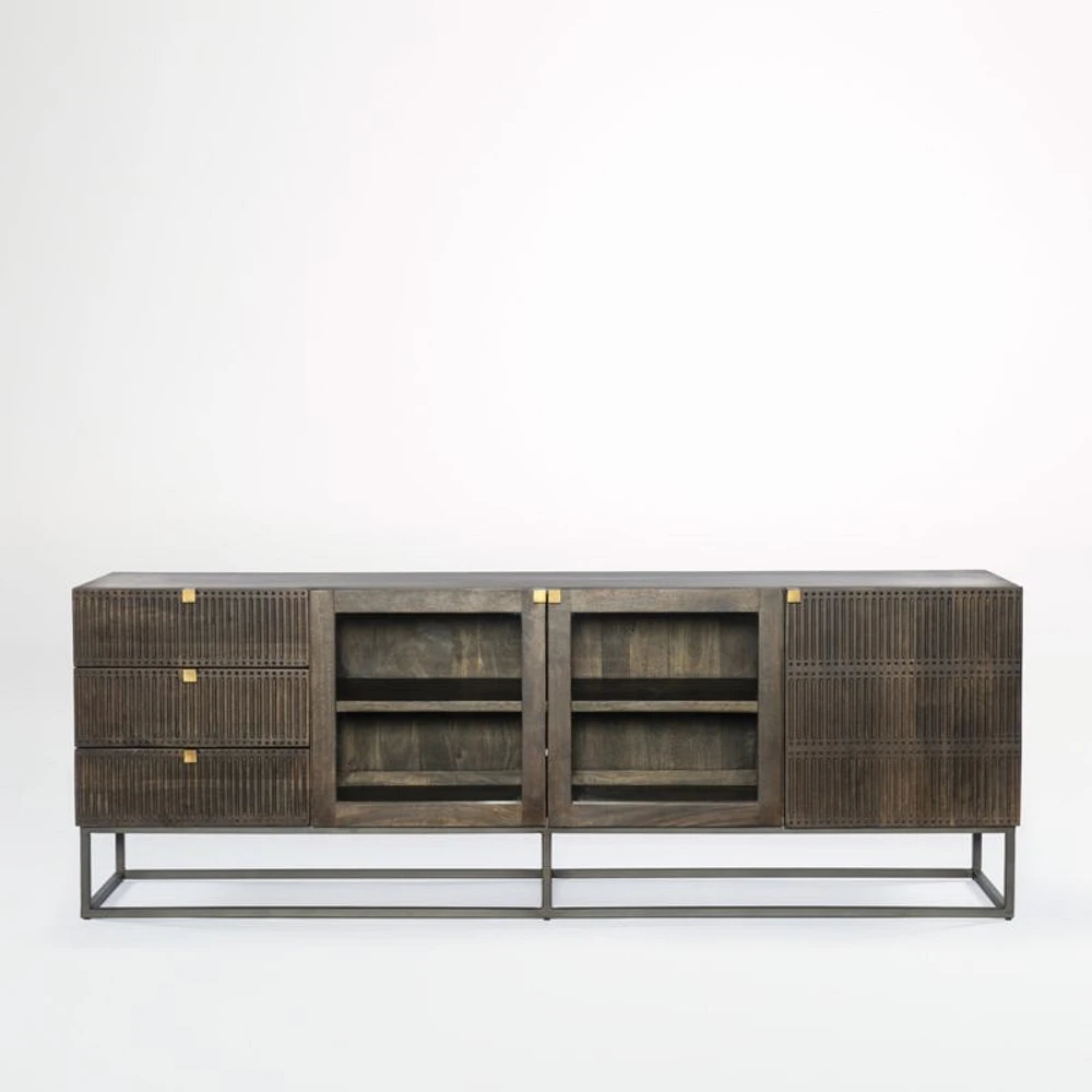 Ivan 79" Storage Media Console with Drawers
