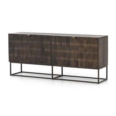 Ivan 69" Wood and Iron Storage Media Console