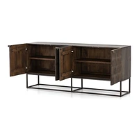 Ivan 69" Wood and Iron Storage Media Console