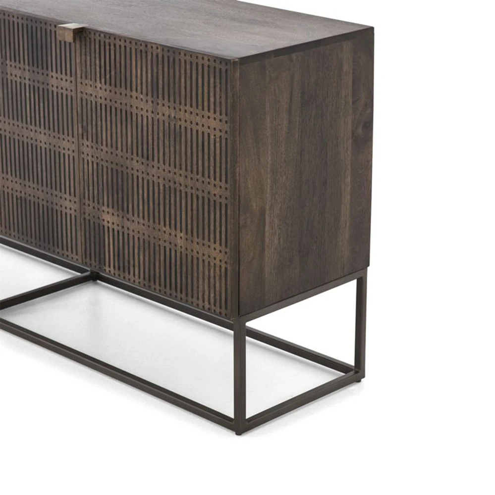 Ivan 69" Wood and Iron Storage Media Console