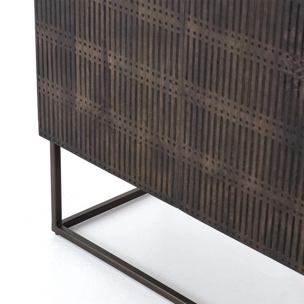 Ivan 69" Wood and Iron Storage Media Console
