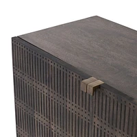 Ivan 69" Wood and Iron Storage Media Console