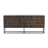 Ivan 69" Wood and Iron Storage Media Console