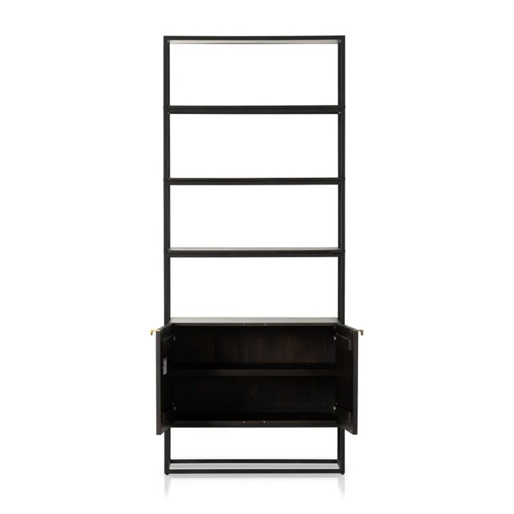 Ivan Dark Brown Wood Storage Bookcase