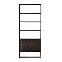 Ivan Dark Brown Wood Storage Bookcase