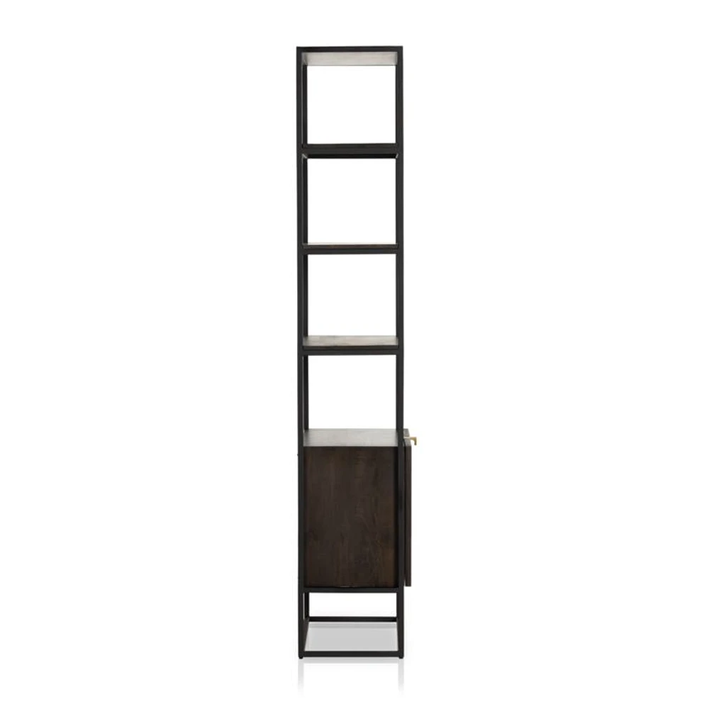 Ivan Dark Brown Wood Storage Bookcase