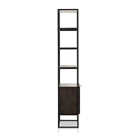 Ivan Dark Brown Wood Storage Bookcase