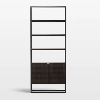 Ivan Dark Brown Wood Storage Bookcase