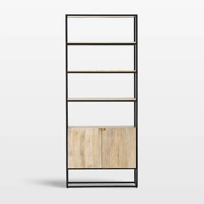 Ivan Light Wash Wood Storage Bookcase