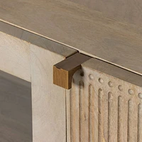 Ivan 79" Light Wash Mango Wood Media Console with Drawers