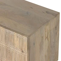 Ivan 79" Light Wash Mango Wood Media Console with Drawers