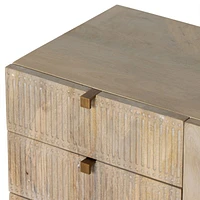 Ivan 79" Light Wash Mango Wood Media Console with Drawers