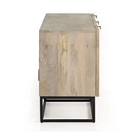 Ivan 79" Light Wash Mango Wood Media Console with Drawers