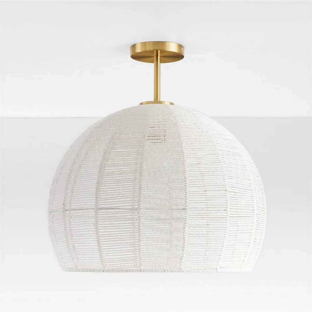 Ivory Woven Rope 19" Kids Flush Mount Ceiling Light