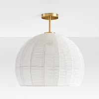 Ivory Woven Rope 19" Kids Flush Mount Ceiling Light