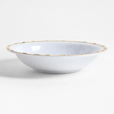 Abbott White and Bamboo Outdoor Melamine Serving Bowl by Jake Arnold