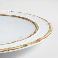 Abbott Round White and Bamboo Outdoor Melamine Platter by Jake Arnold