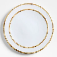 Abbott Round White and Bamboo Outdoor Melamine Platter by Jake Arnold