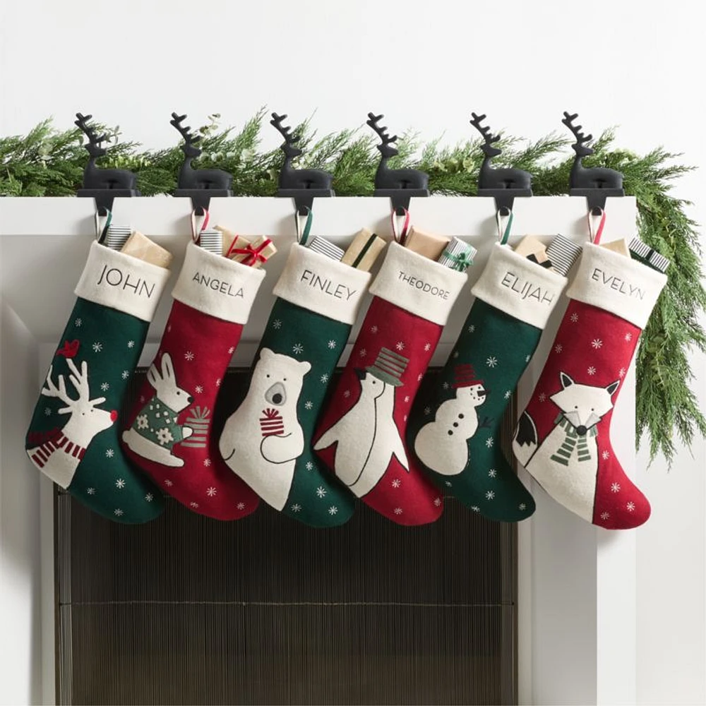 Arctic Friends Penguin Wool Christmas Stocking by Joan Anderson