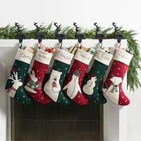 Arctic Friends Penguin Wool Christmas Stocking by Joan Anderson
