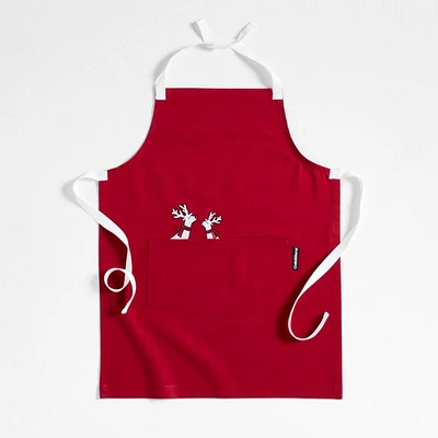 Arctic Reindeer Organic Cotton Kids Apron by Joan Anderson