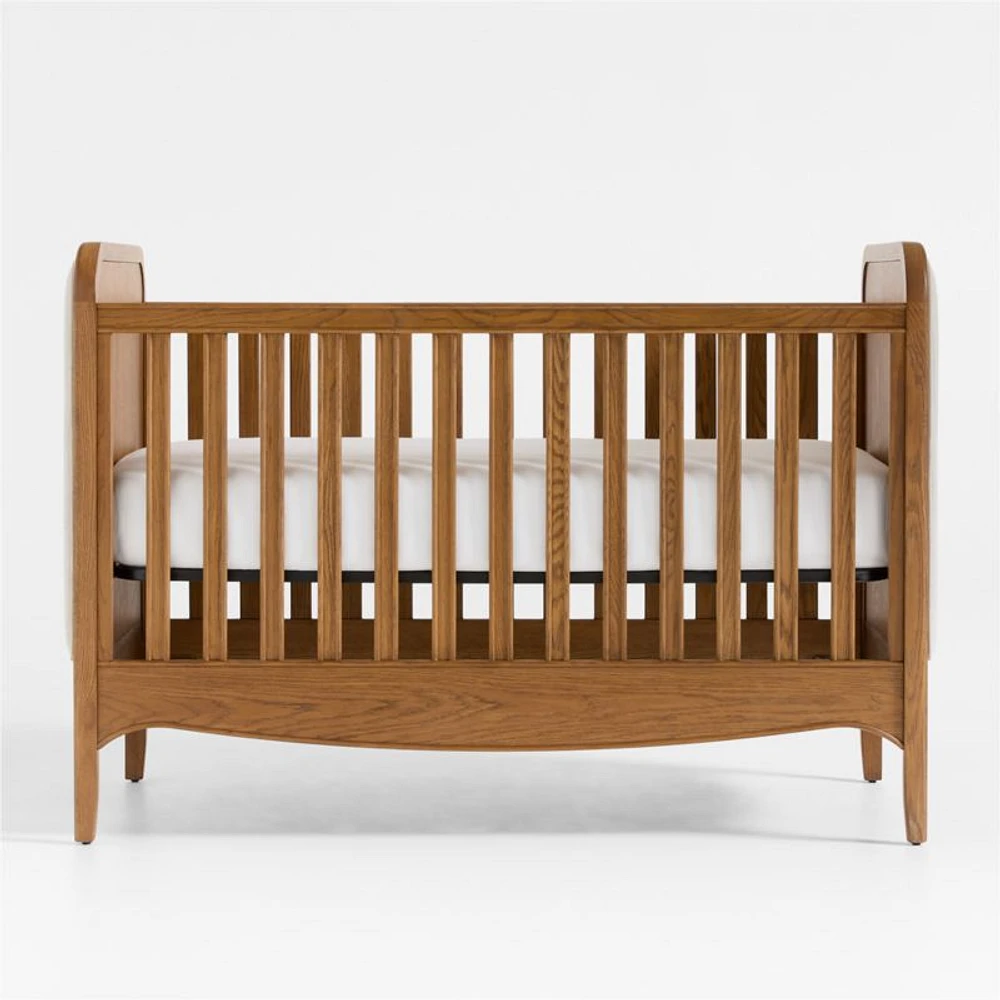 Bacton Oak Wood Convertible Baby Crib with Toddler Bed Rail by Jake Arnold