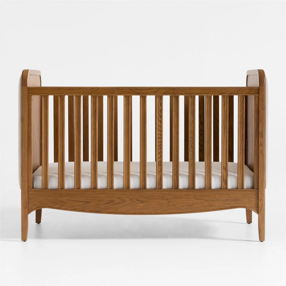 Bacton Oak Wood Convertible Baby Crib with Toddler Bed Rail by Jake Arnold