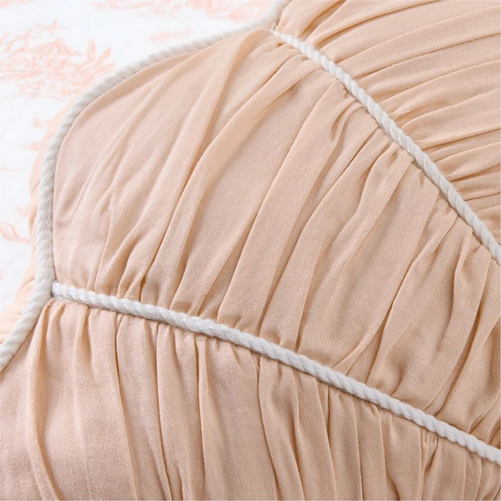 Bea Pink Ruched Shell Pillow by Jake Arnold