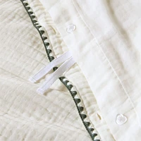 Beckett Pampas Ivory Supersoft Luxe Embroidered Beachglass Green Edge Kids Full/Queen Duvet By Jake Arnold