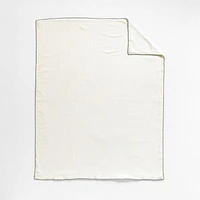 Beckett Pampas Ivory Supersoft Luxe Embroidered Beachglass Green Edge Kids Full/Queen Duvet By Jake Arnold