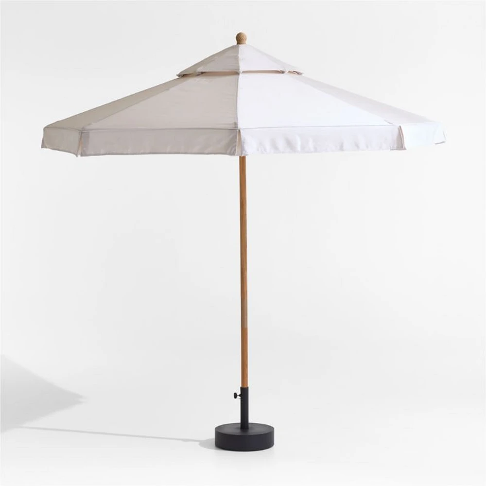 The Cobden 9' Round Teak Outdoor Umbrella by Jake Arnold