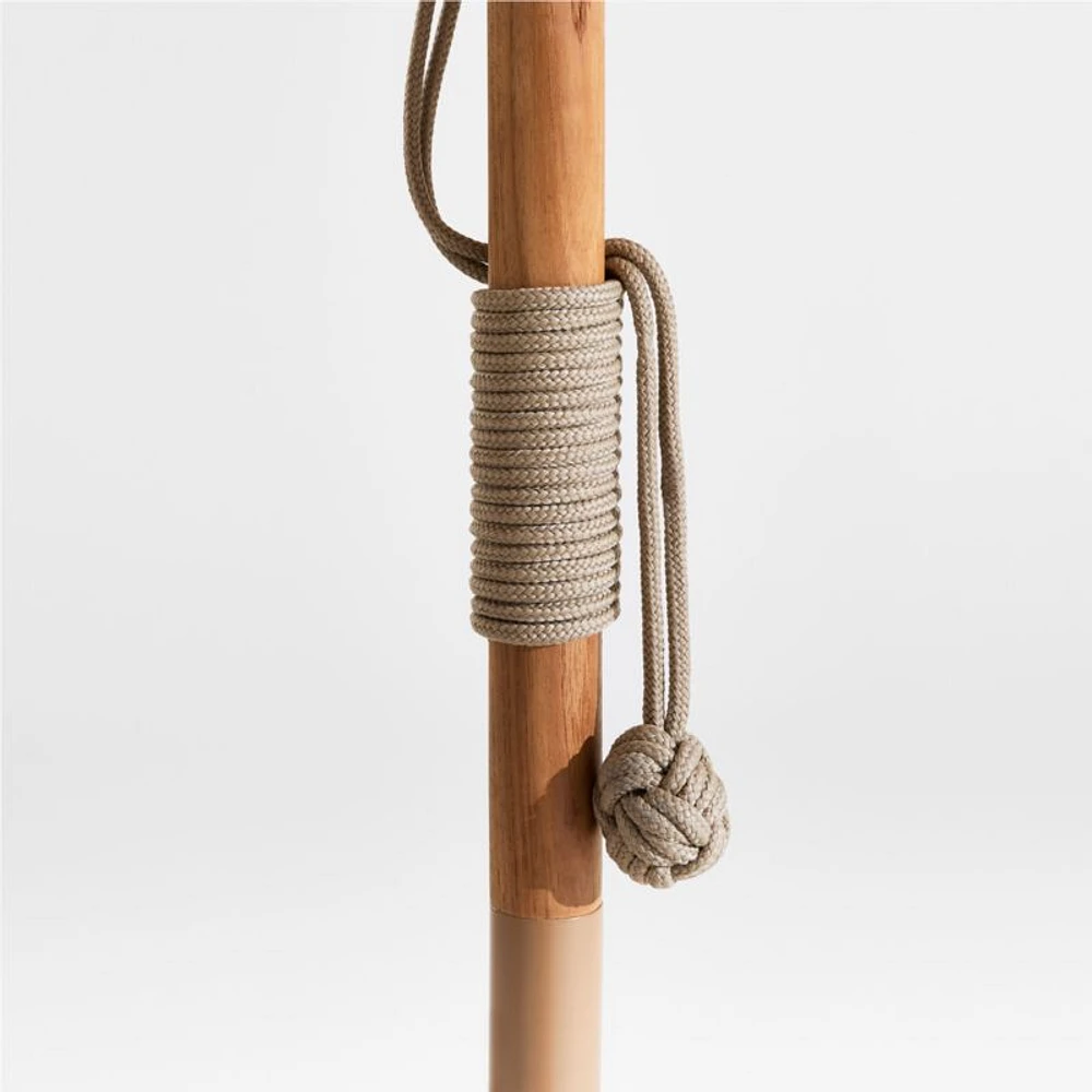 The Cobden 9' Round Teak Outdoor Umbrella by Jake Arnold